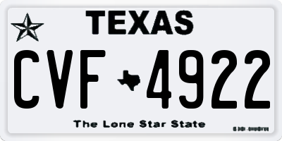 TX license plate CVF4922