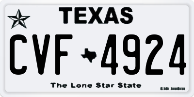 TX license plate CVF4924