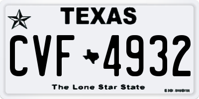 TX license plate CVF4932