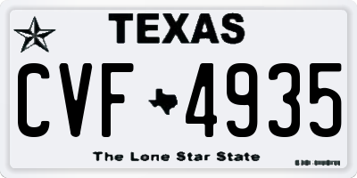 TX license plate CVF4935