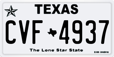 TX license plate CVF4937