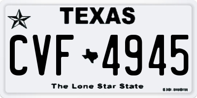 TX license plate CVF4945