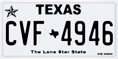 TX license plate CVF4946