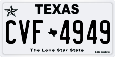 TX license plate CVF4949