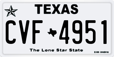 TX license plate CVF4951