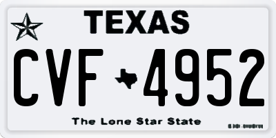 TX license plate CVF4952