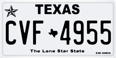 TX license plate CVF4955