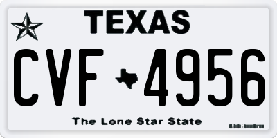 TX license plate CVF4956
