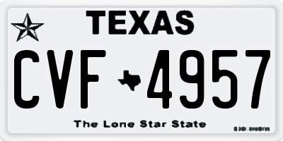TX license plate CVF4957