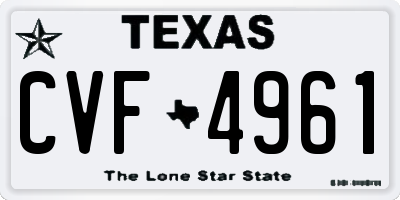 TX license plate CVF4961
