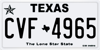 TX license plate CVF4965