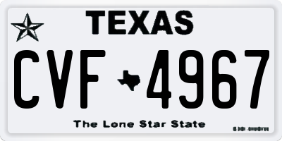 TX license plate CVF4967
