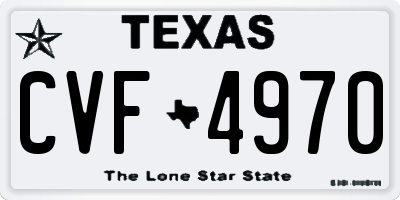 TX license plate CVF4970