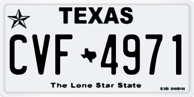 TX license plate CVF4971