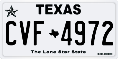 TX license plate CVF4972