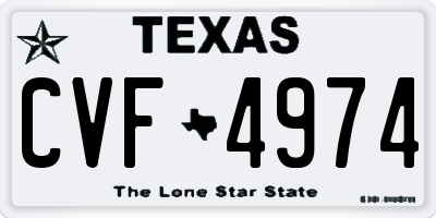 TX license plate CVF4974