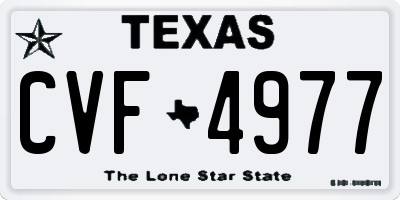 TX license plate CVF4977