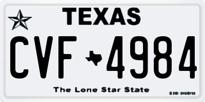 TX license plate CVF4984