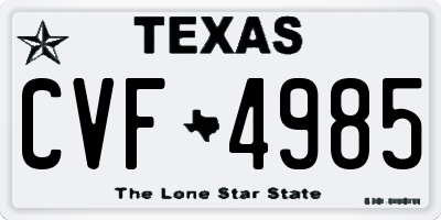 TX license plate CVF4985