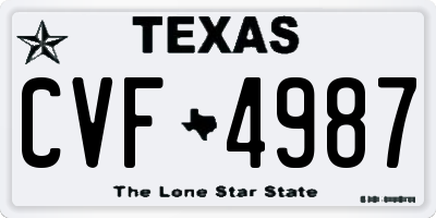 TX license plate CVF4987