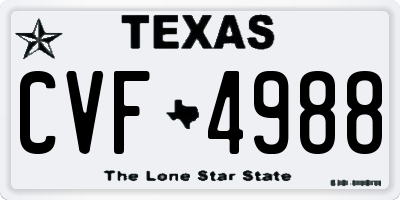 TX license plate CVF4988
