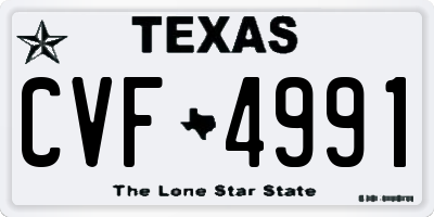 TX license plate CVF4991