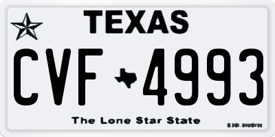 TX license plate CVF4993
