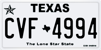 TX license plate CVF4994