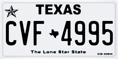TX license plate CVF4995