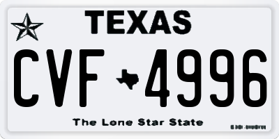 TX license plate CVF4996