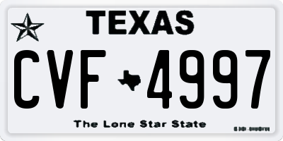 TX license plate CVF4997