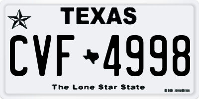 TX license plate CVF4998