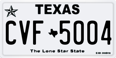 TX license plate CVF5004
