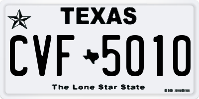 TX license plate CVF5010