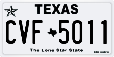 TX license plate CVF5011
