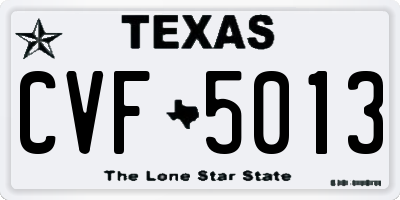 TX license plate CVF5013
