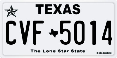 TX license plate CVF5014