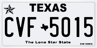 TX license plate CVF5015