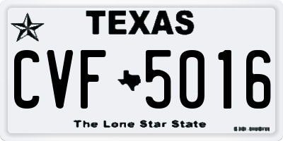 TX license plate CVF5016