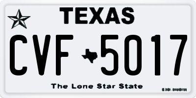 TX license plate CVF5017