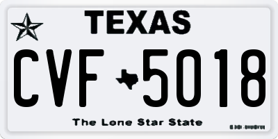 TX license plate CVF5018