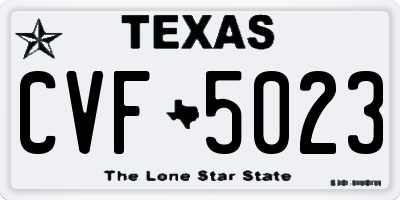 TX license plate CVF5023