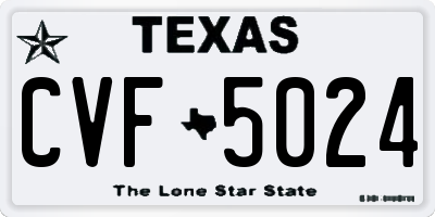 TX license plate CVF5024