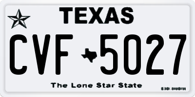 TX license plate CVF5027