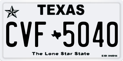 TX license plate CVF5040