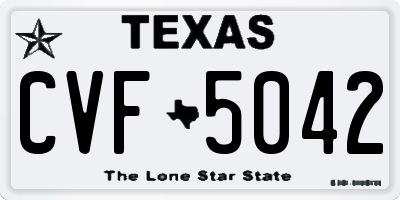 TX license plate CVF5042