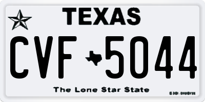 TX license plate CVF5044