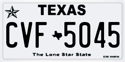 TX license plate CVF5045