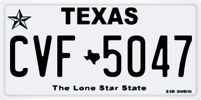 TX license plate CVF5047