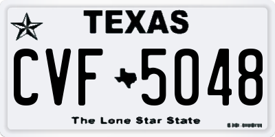 TX license plate CVF5048